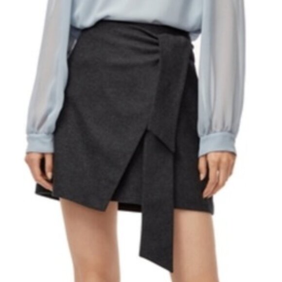 Wilfred grey wool Dorine front wrap mini skirt - Picture 1 of 8